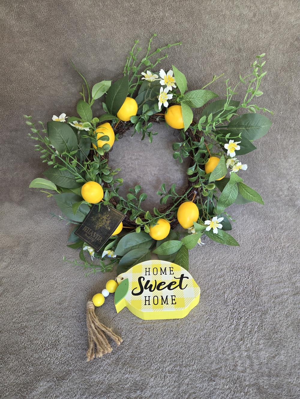 Bella Vita Lemon & Greenery Wreath With Home Sweet Home Lemon Set Hobby Lobby